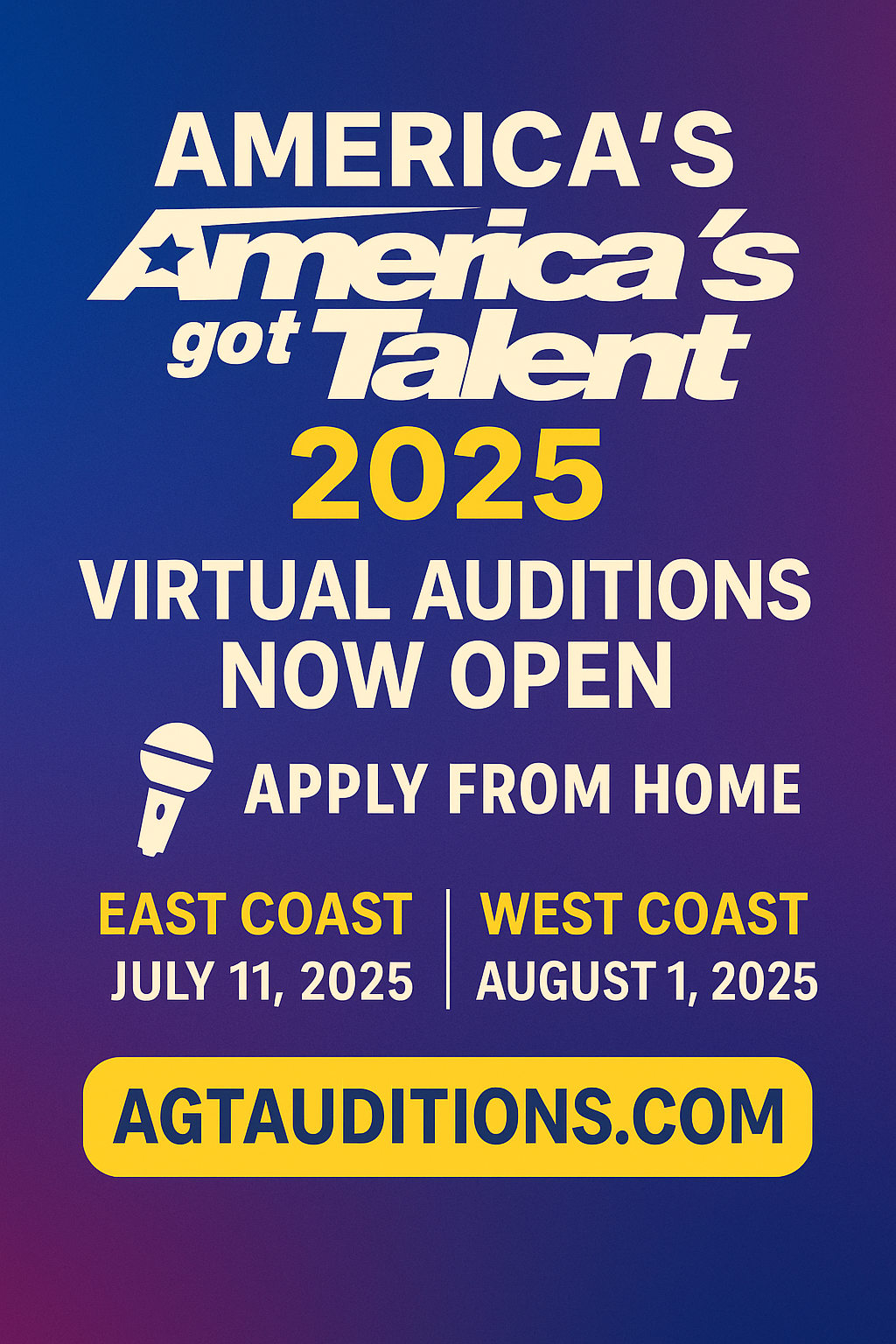 America's Got Talent 2025 Virtual Audition