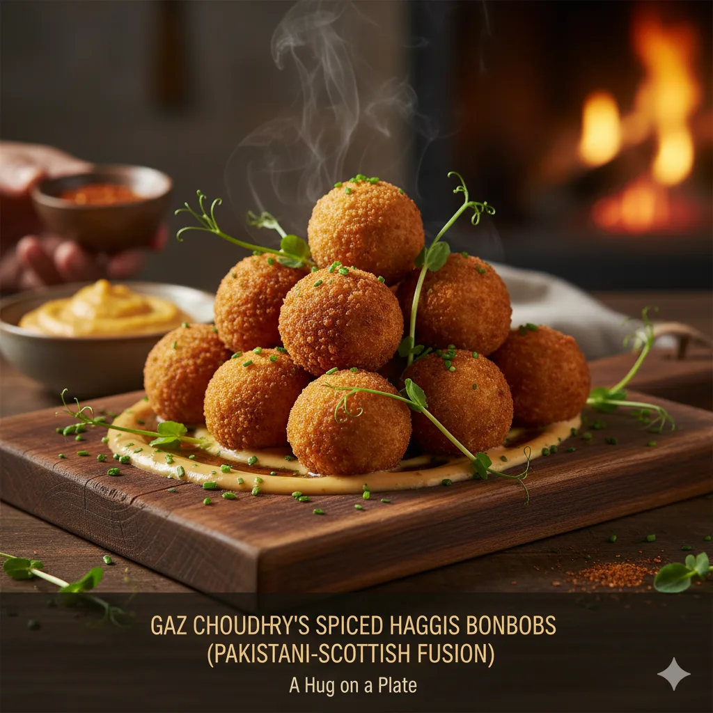1. Gaz Choudhry's Spiced Haggis Bonbons (Pakistani-Scottish Fusion)