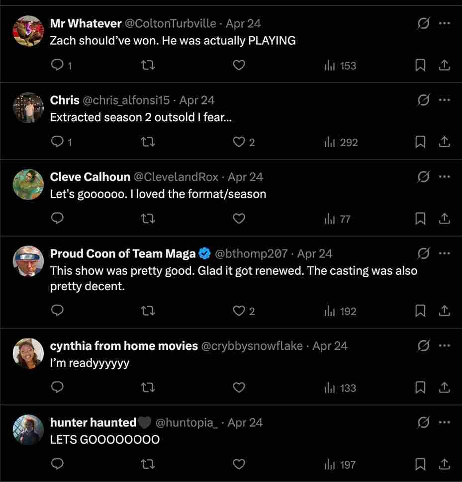 X reaction of Fans for Fear Factor House of Fear Renewal